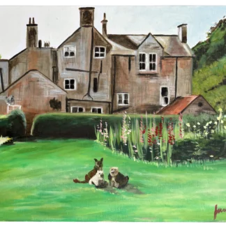 Perritos en el jardín